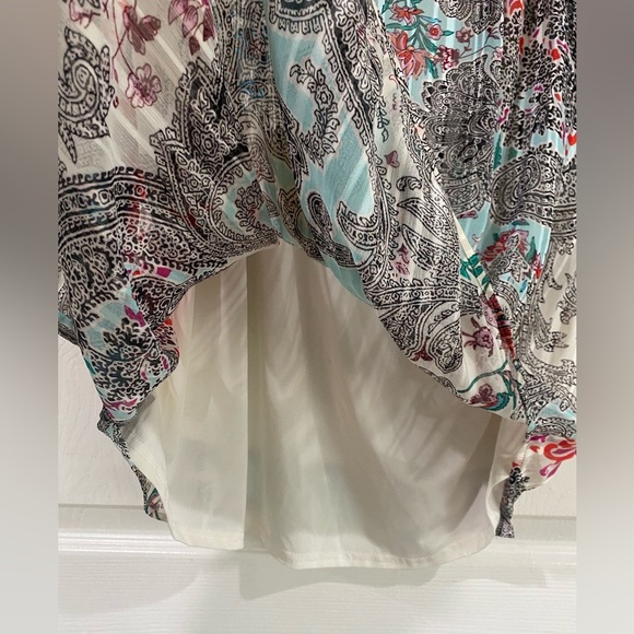 Daniel Rainn DR2 Blouse Womens Plus 2X Paisley Floral Balloon 3/4 Sleeve 2 Piece - Picture 5 of 15